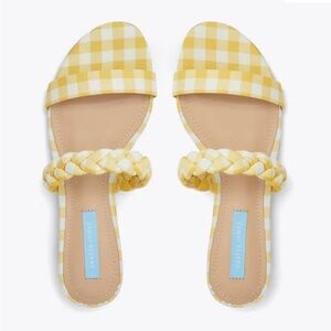 New Draper James Braided Ellie‎ Sandals Yellow Gingham in size 8.5